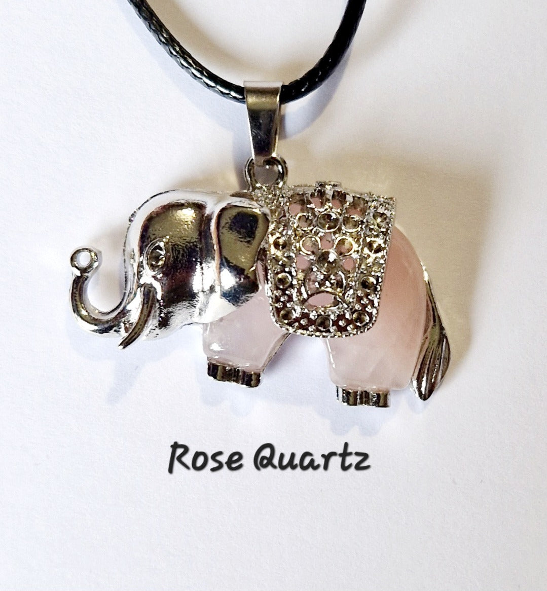 Elephant Gemstone Pendant Necklace