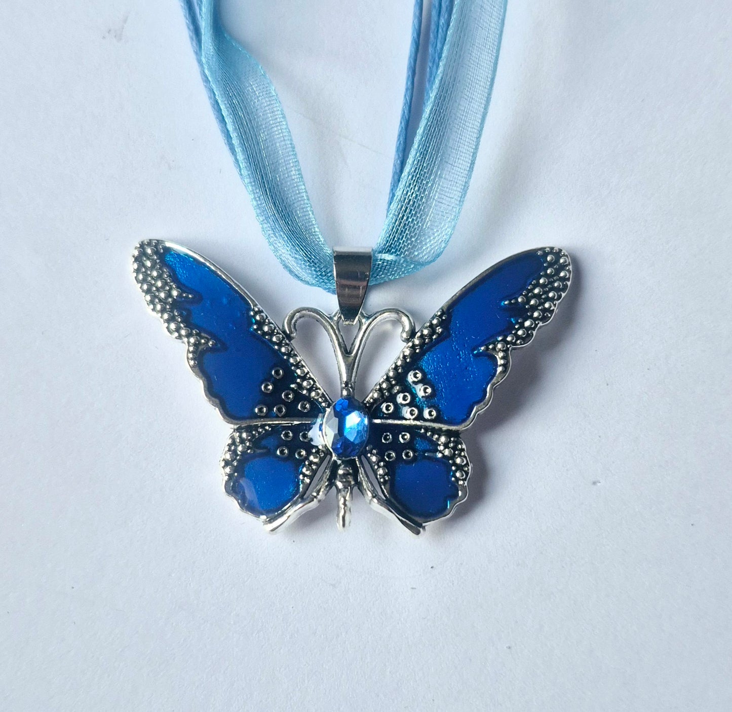 Ribbon and Cord Butterfly Necklaces