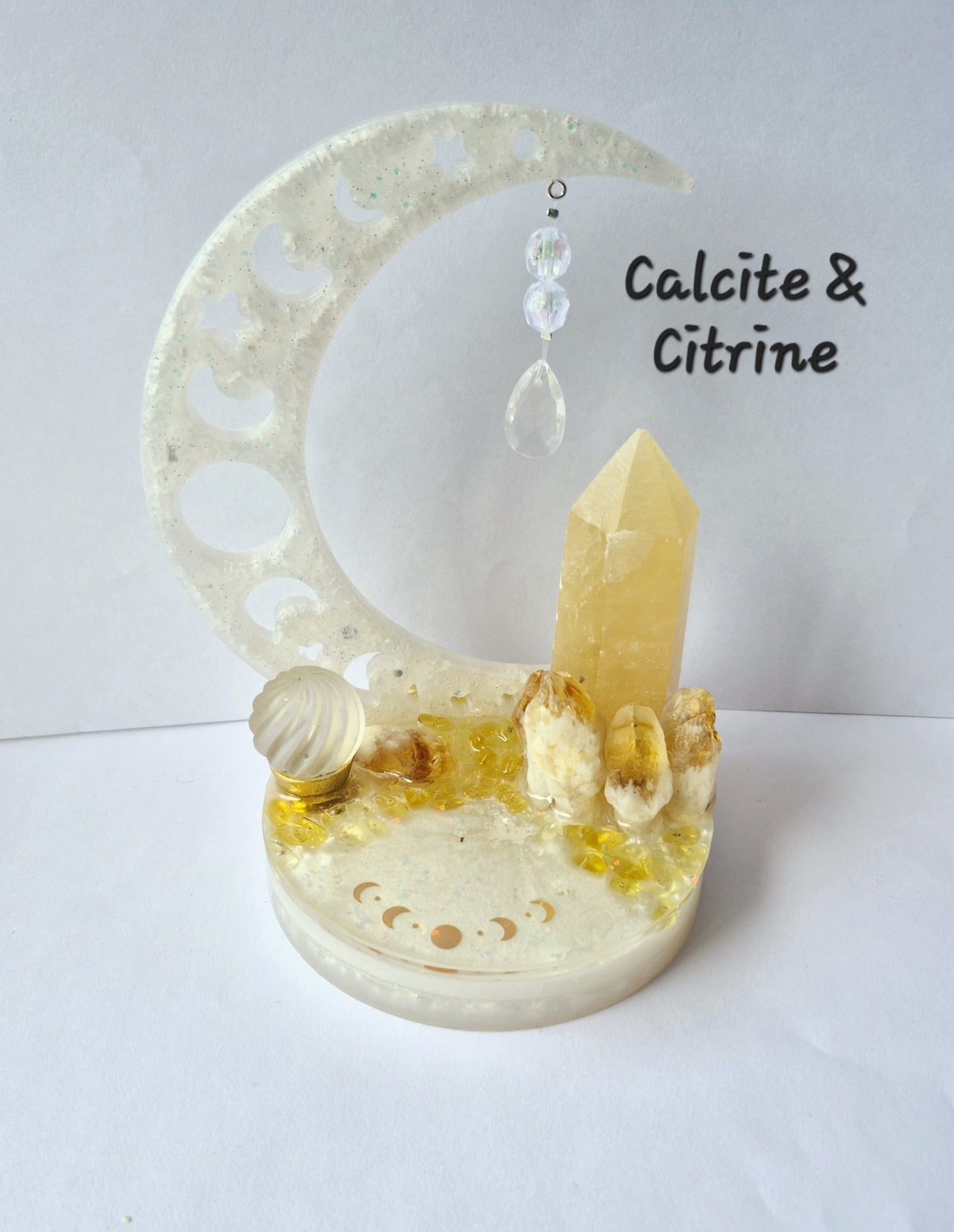 Gemstone Moon Ornaments
