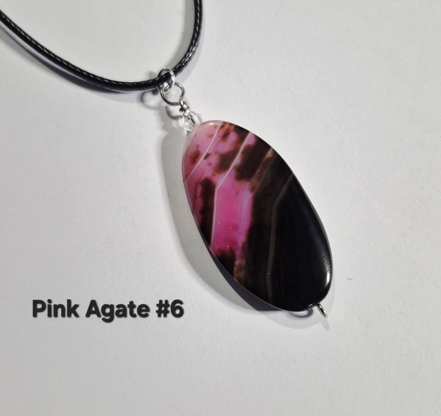 Pink Agate Pendant Necklaces