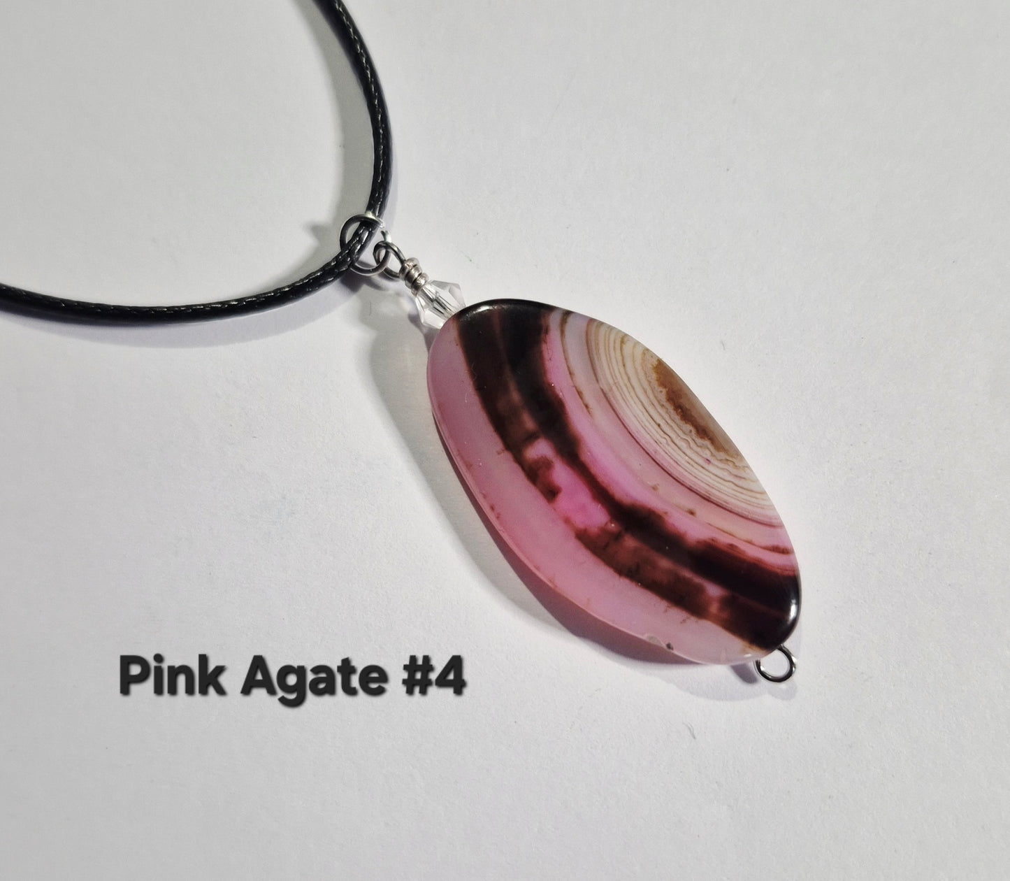 Pink Agate Pendant Necklaces