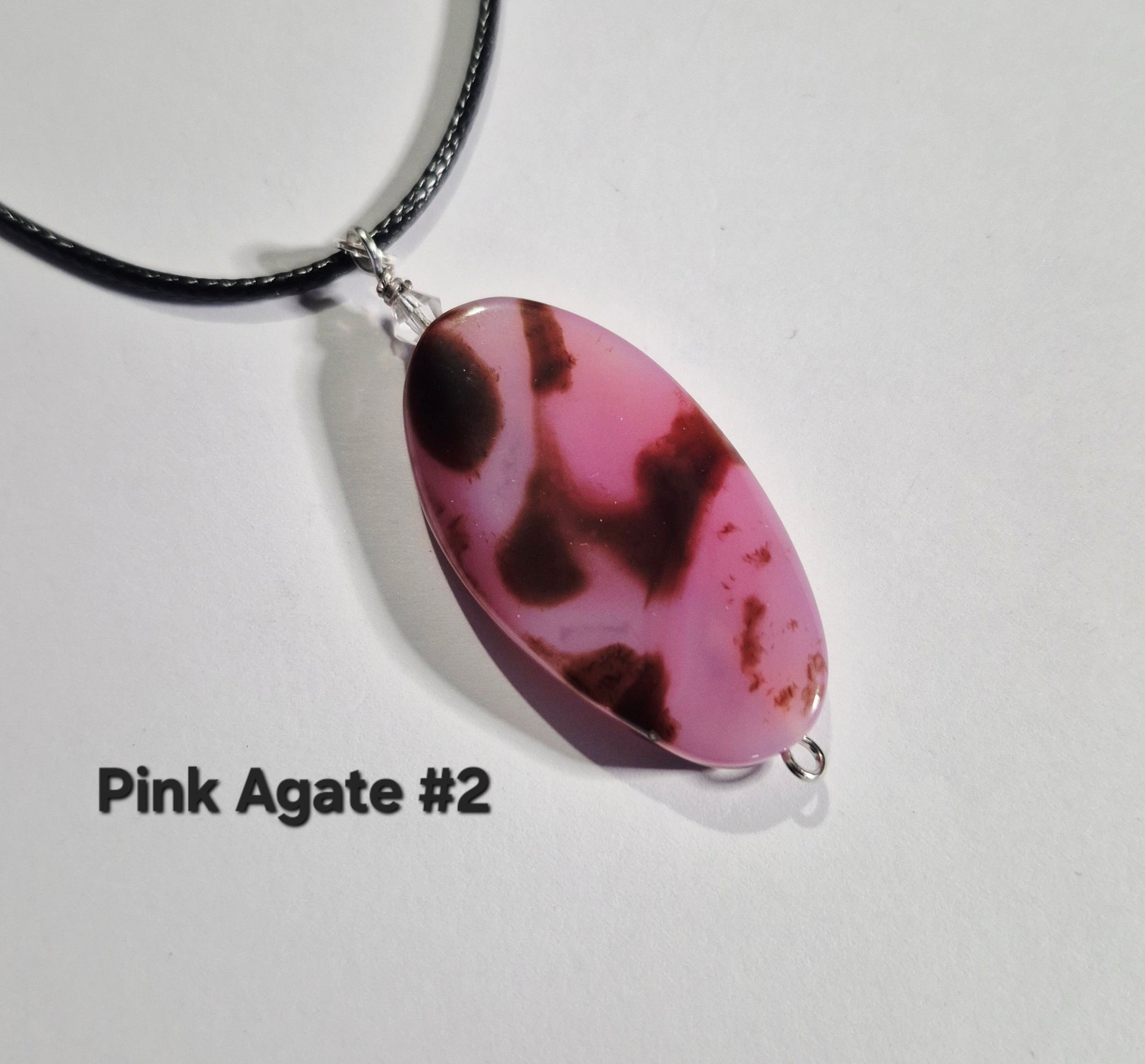 Pink Agate Pendant Necklaces