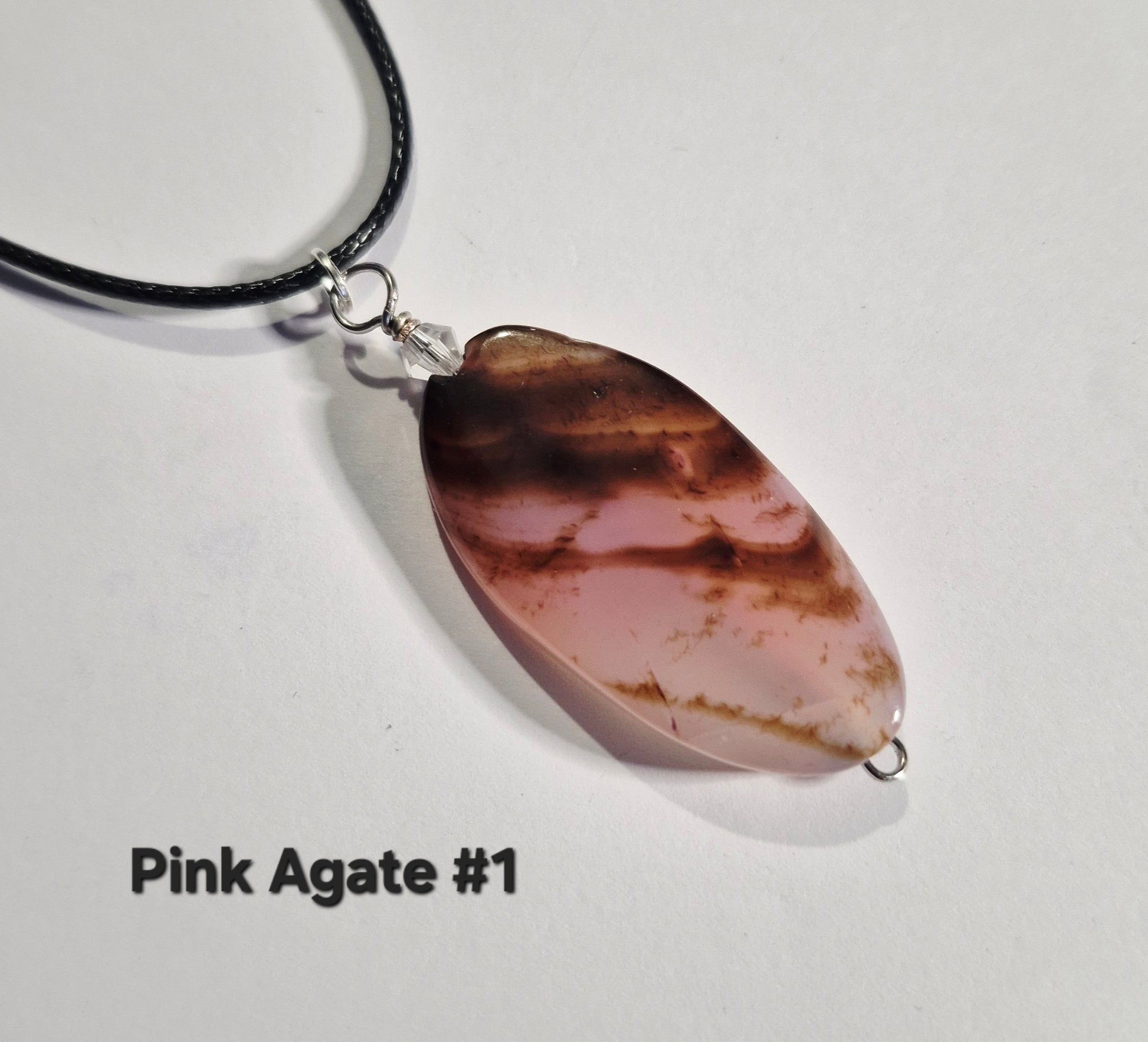 Pink Agate Pendant Necklaces