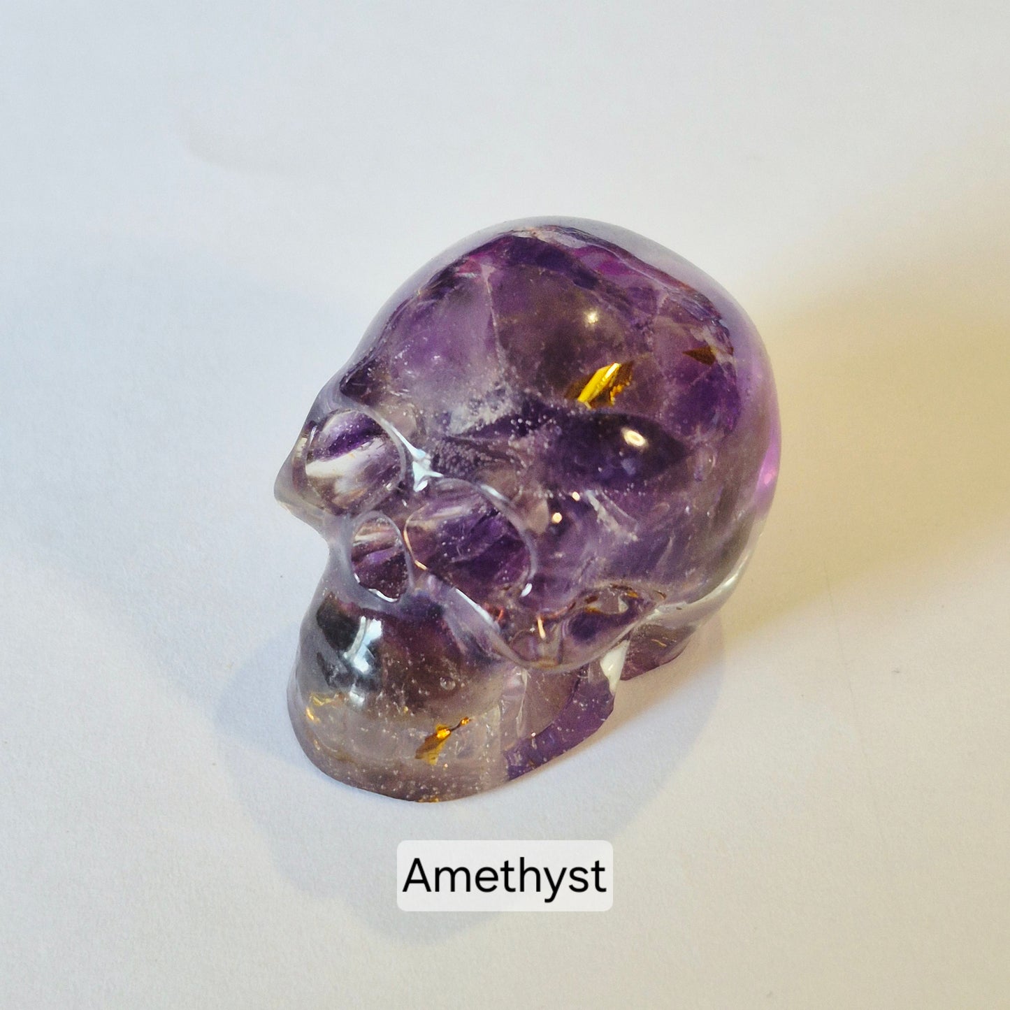 Gemstone Chip Resin Skulls