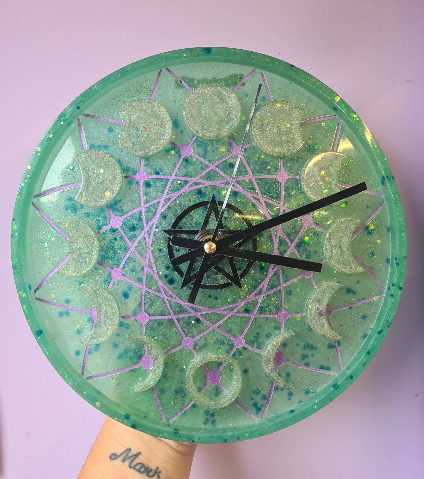 Moon Phases Resin Clocks
