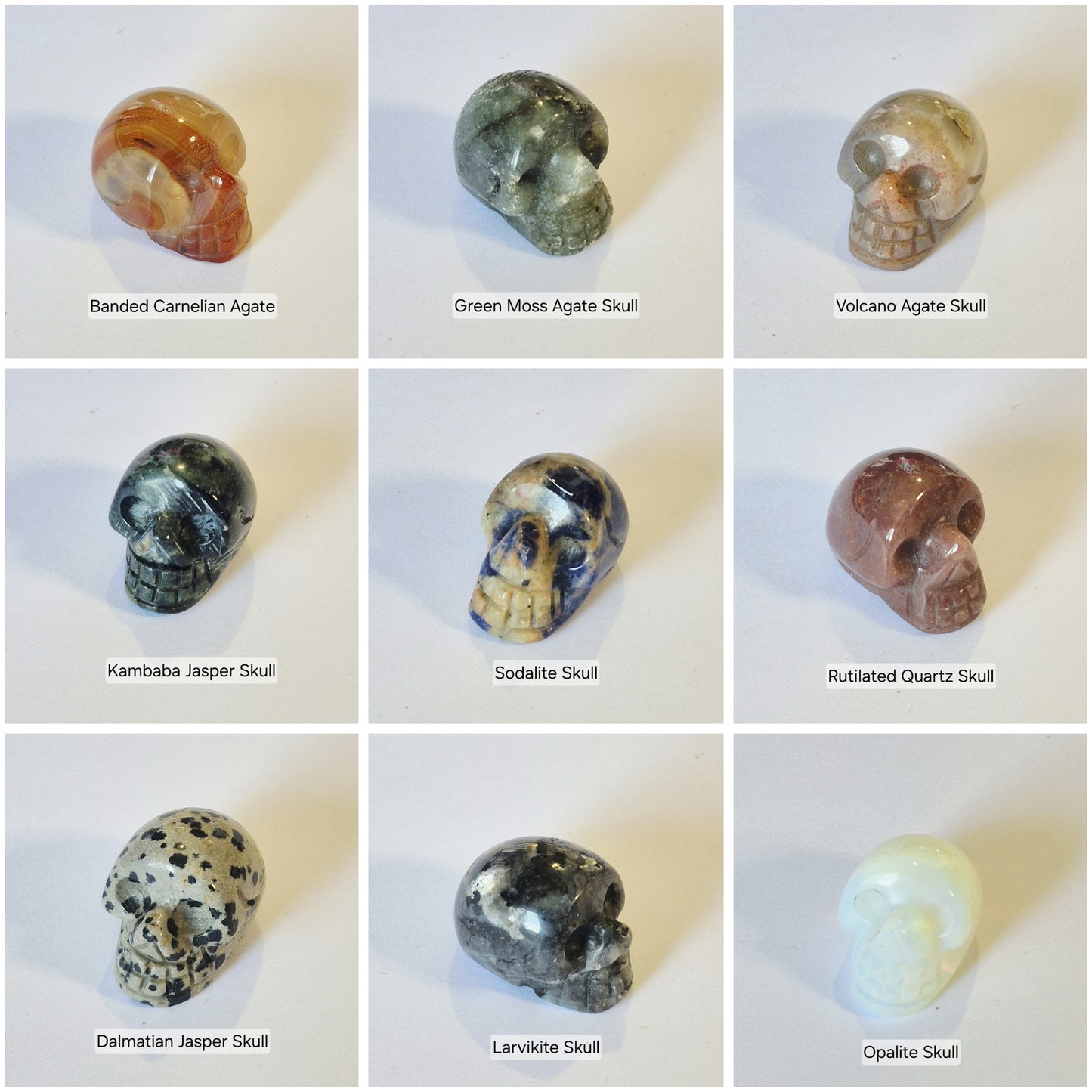 Mini Carved Gemstone Skulls