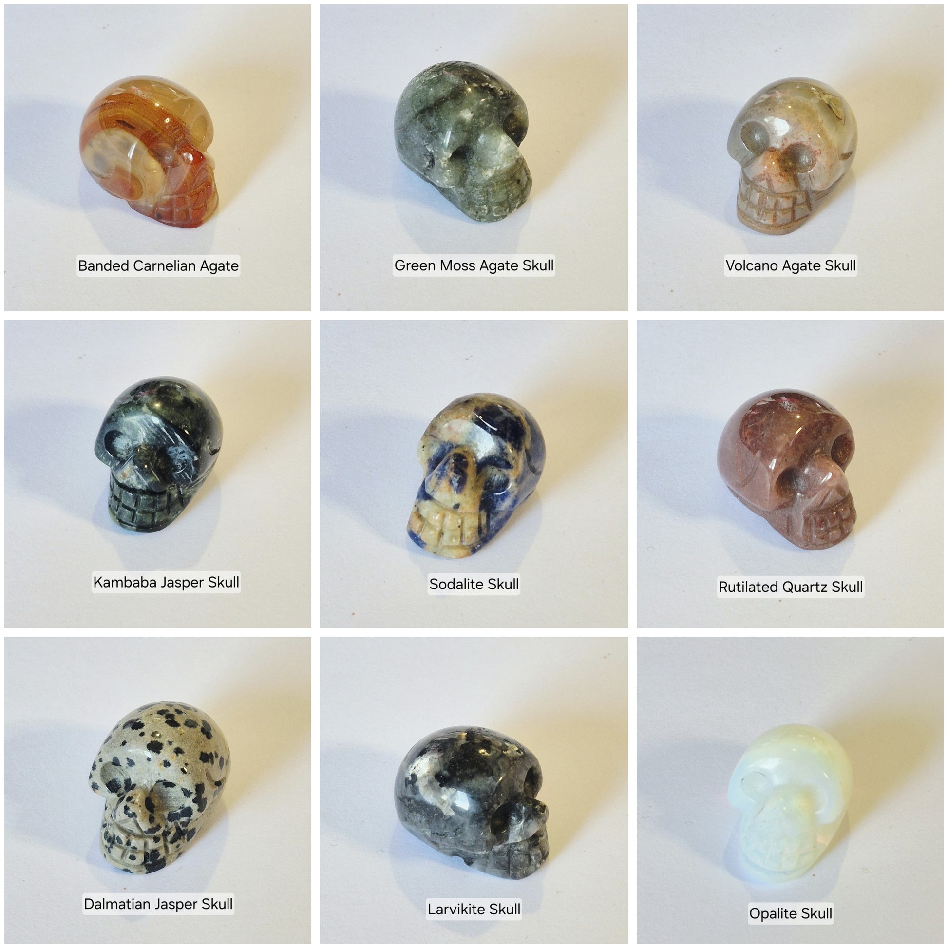 Mini Carved Gemstone Skulls