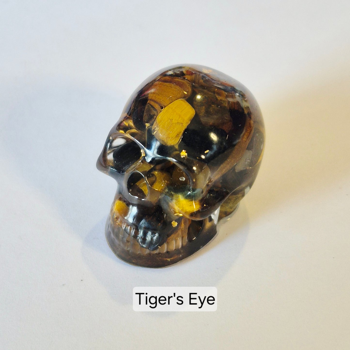 Gemstone Chip Resin Skulls