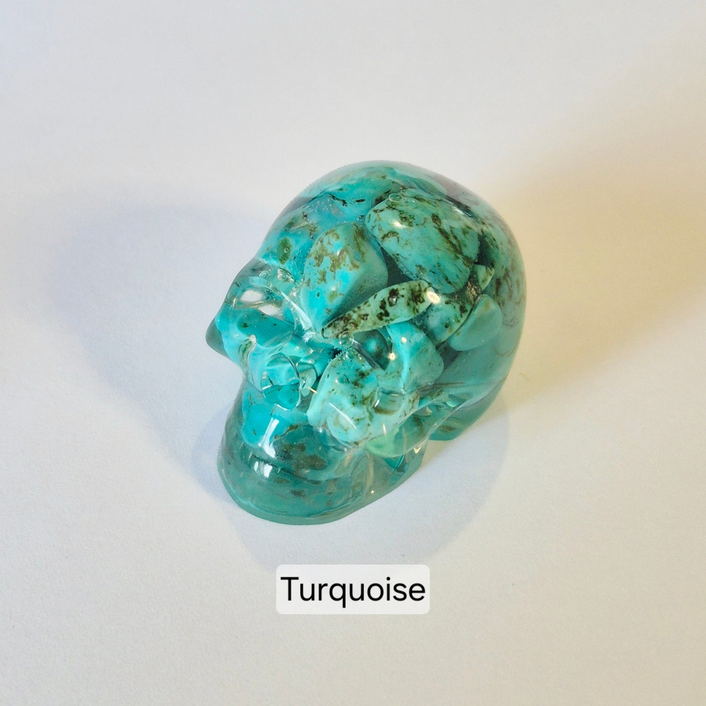 Gemstone Chip Resin Skulls