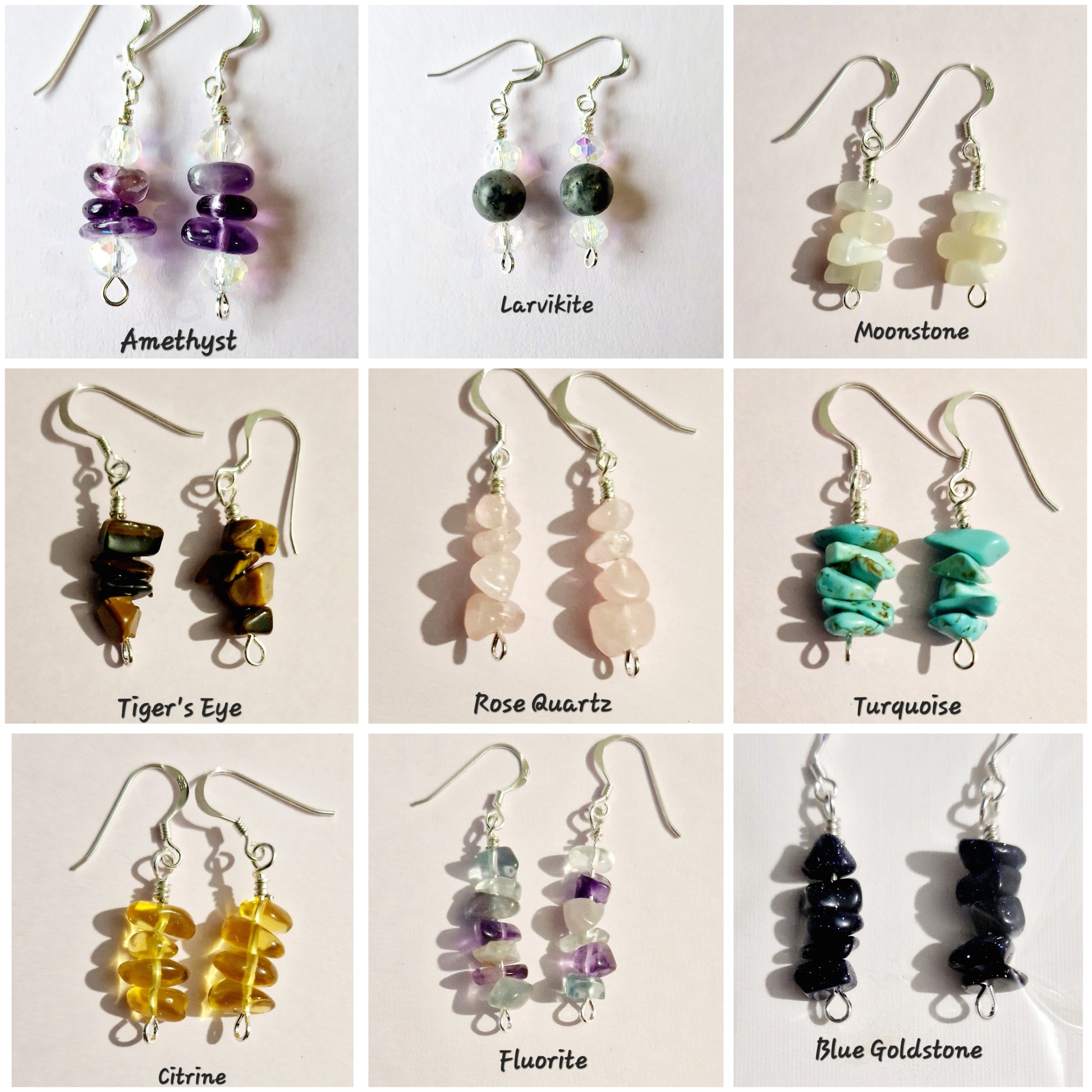 Gemstone Chip Earrings