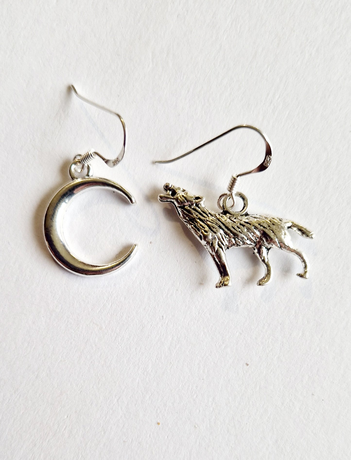 Moon and Wolf Earrings