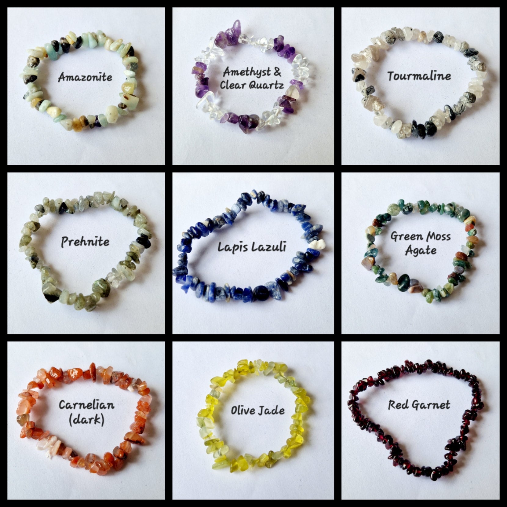 Gemstone Chip Elasticated Bracelets