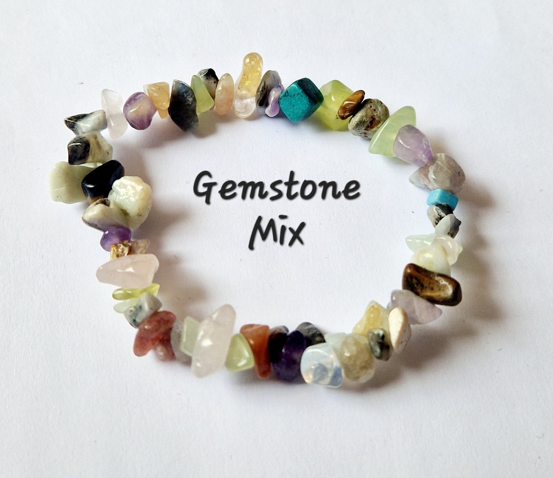 Gemstone Chip Elasticated Bracelets