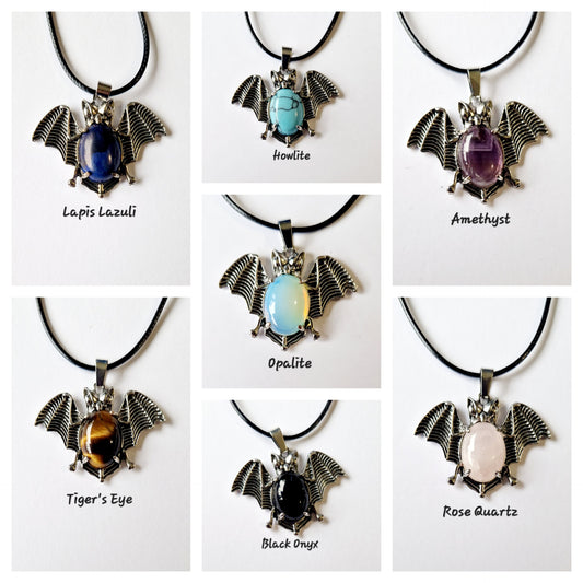 Gemstone Bat Necklace