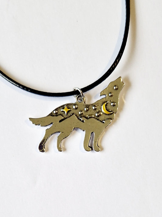 Celestial Howling Wolf Necklace