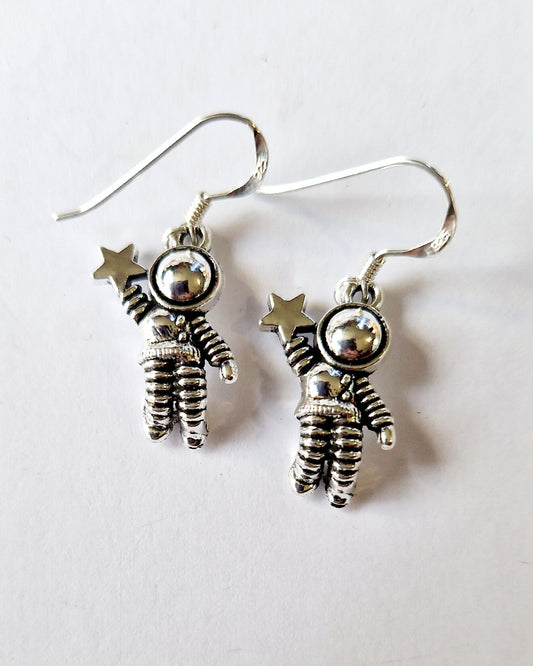 Whimsical Astronaut and Star Earrings