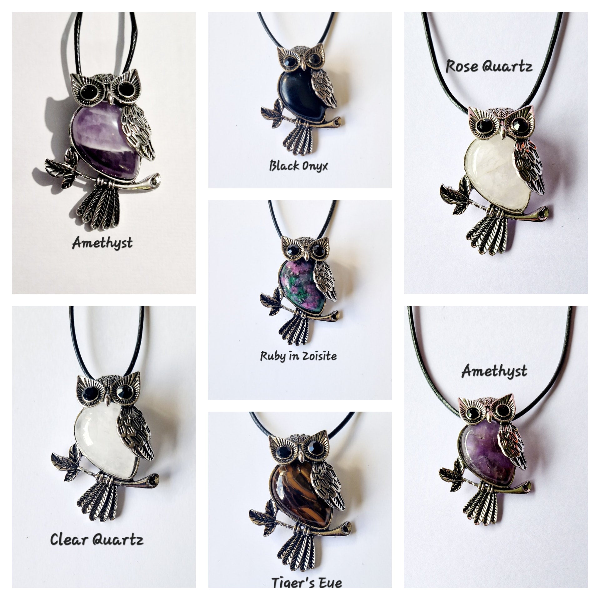 Gemstone Owl Pendants – Wisdom in Stone