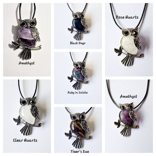 Gemstone Owl Pendants – Wisdom in Stone