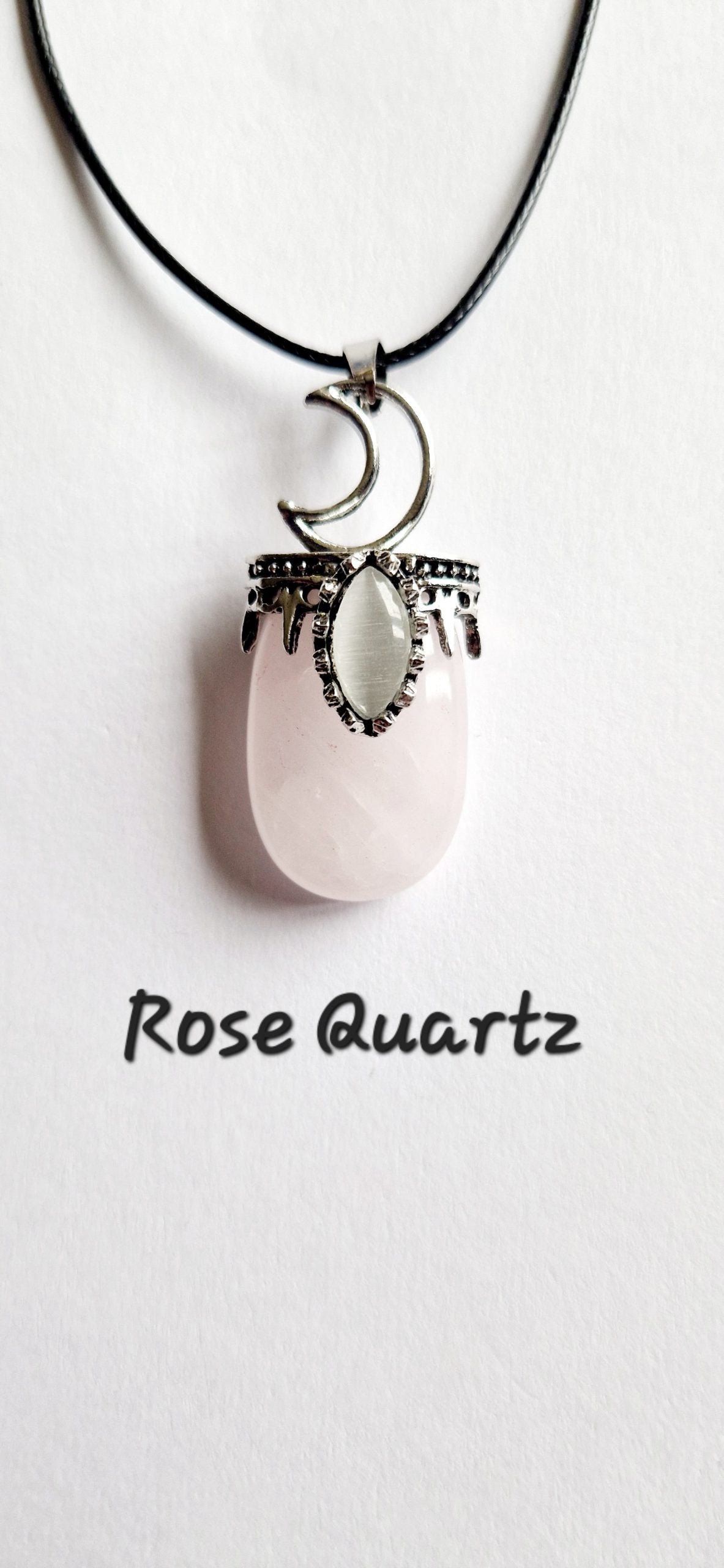 Crescent Moon Gemstone Pendant
