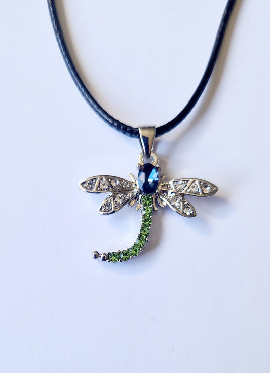 Dragonfly Sparkly stone Pendant