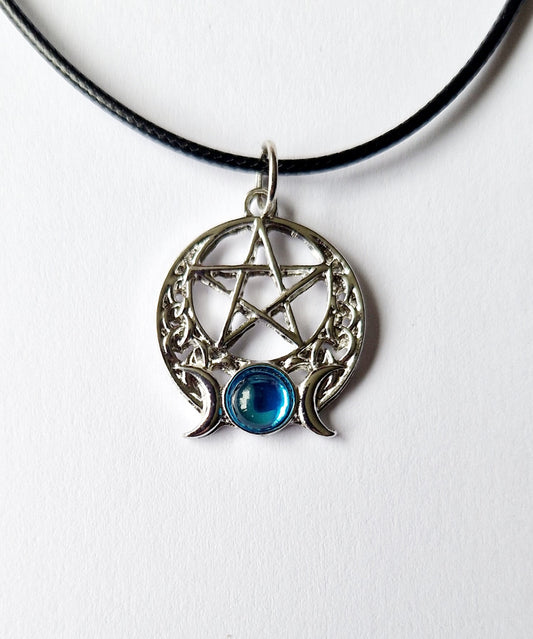 Triple Moon Pentagram Necklace
