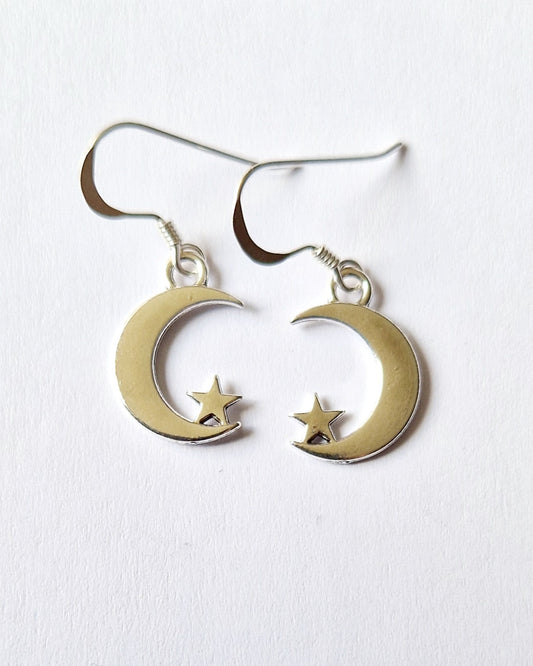 Moon and Star Earrings