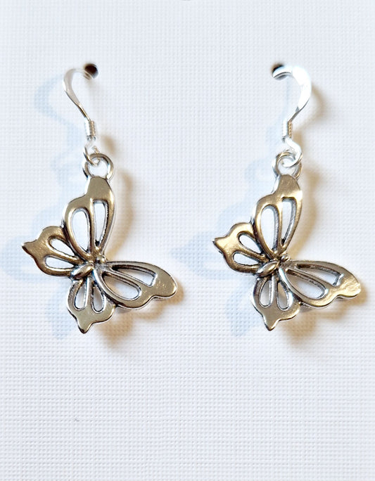 Silver Butterfly Earrings