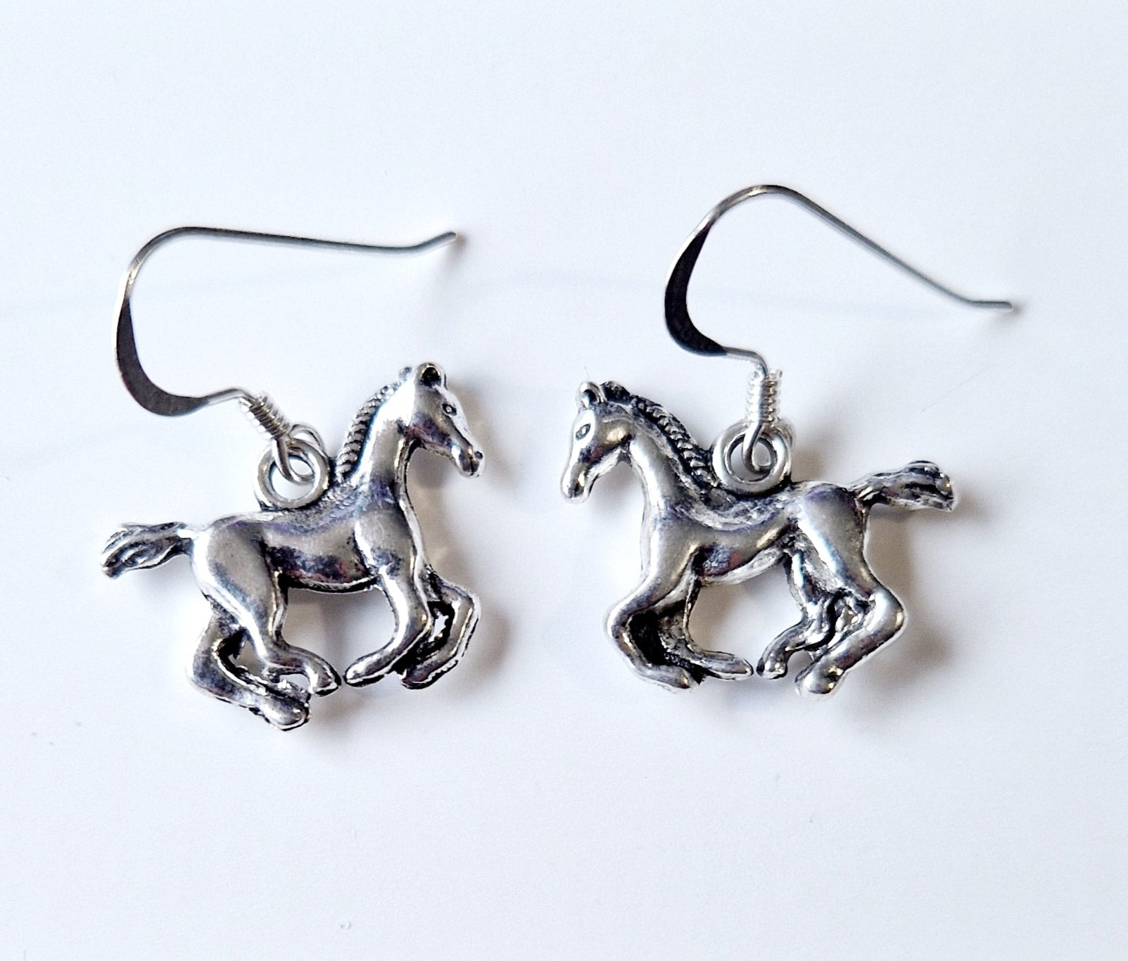 Silver Horse Earrings