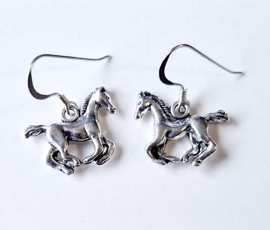 Silver Horse Earrings