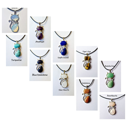 Gemstone Cat Necklaces