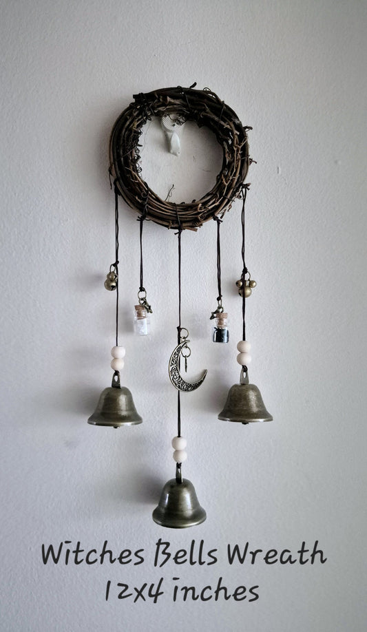 Witches Bells Wreath – Obsidian & Clear Quartz