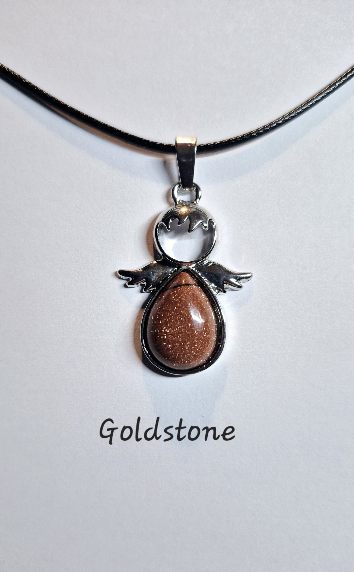 Gemstone Angel Pendant Necklaces