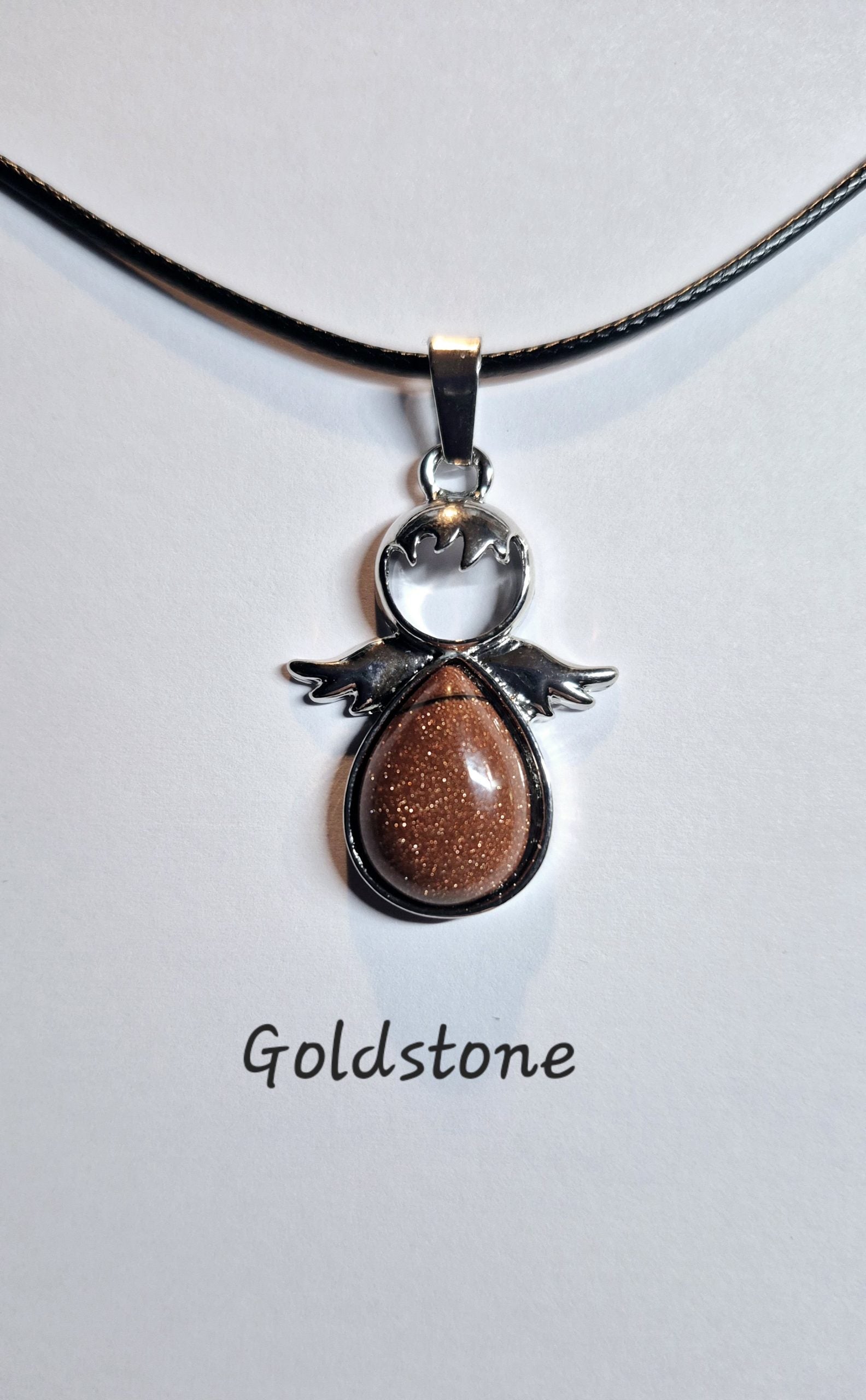 Gemstone Angel Pendant Necklaces