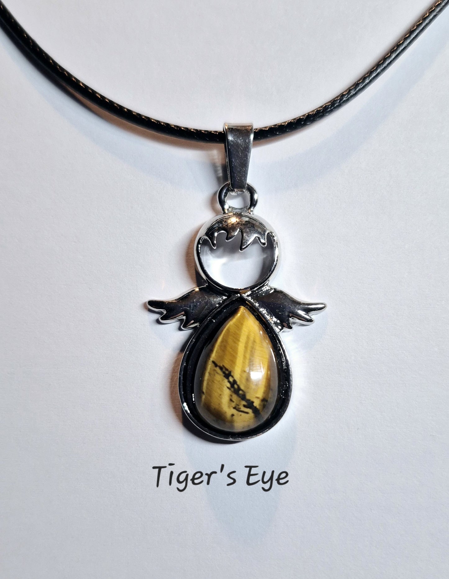 Gemstone Angel Pendant Necklaces