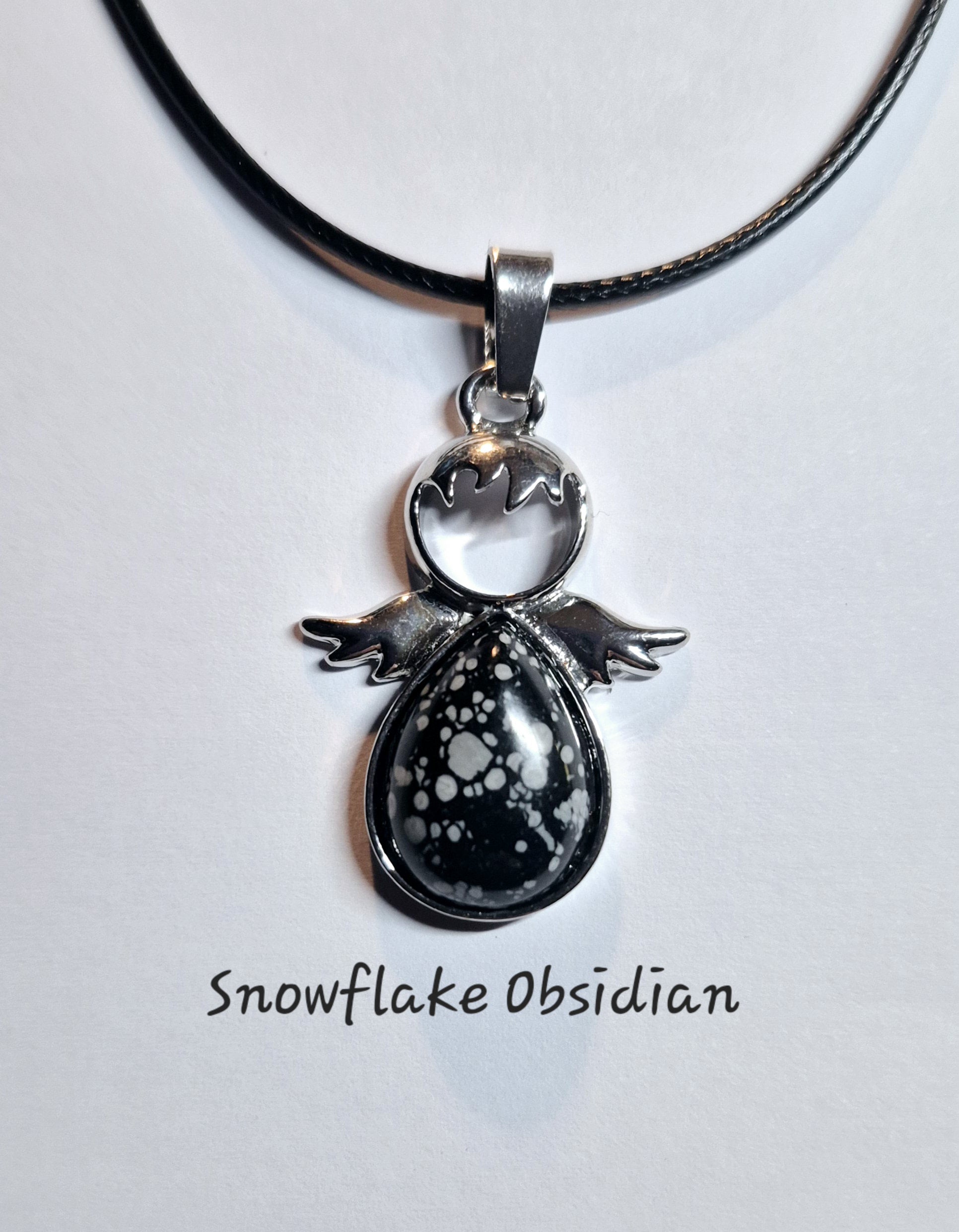 Gemstone Angel Pendant Necklaces