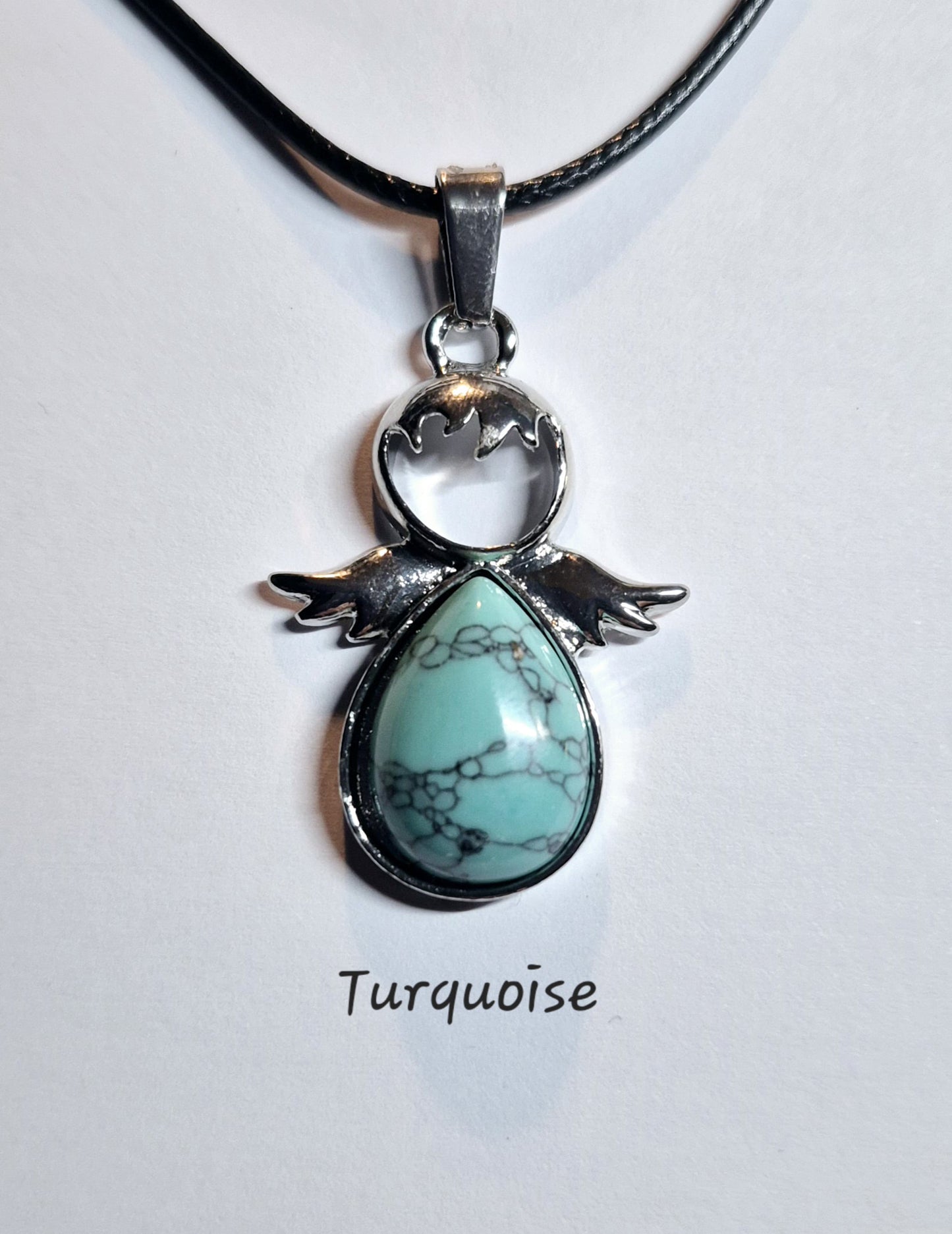 Gemstone Angel Pendant Necklaces