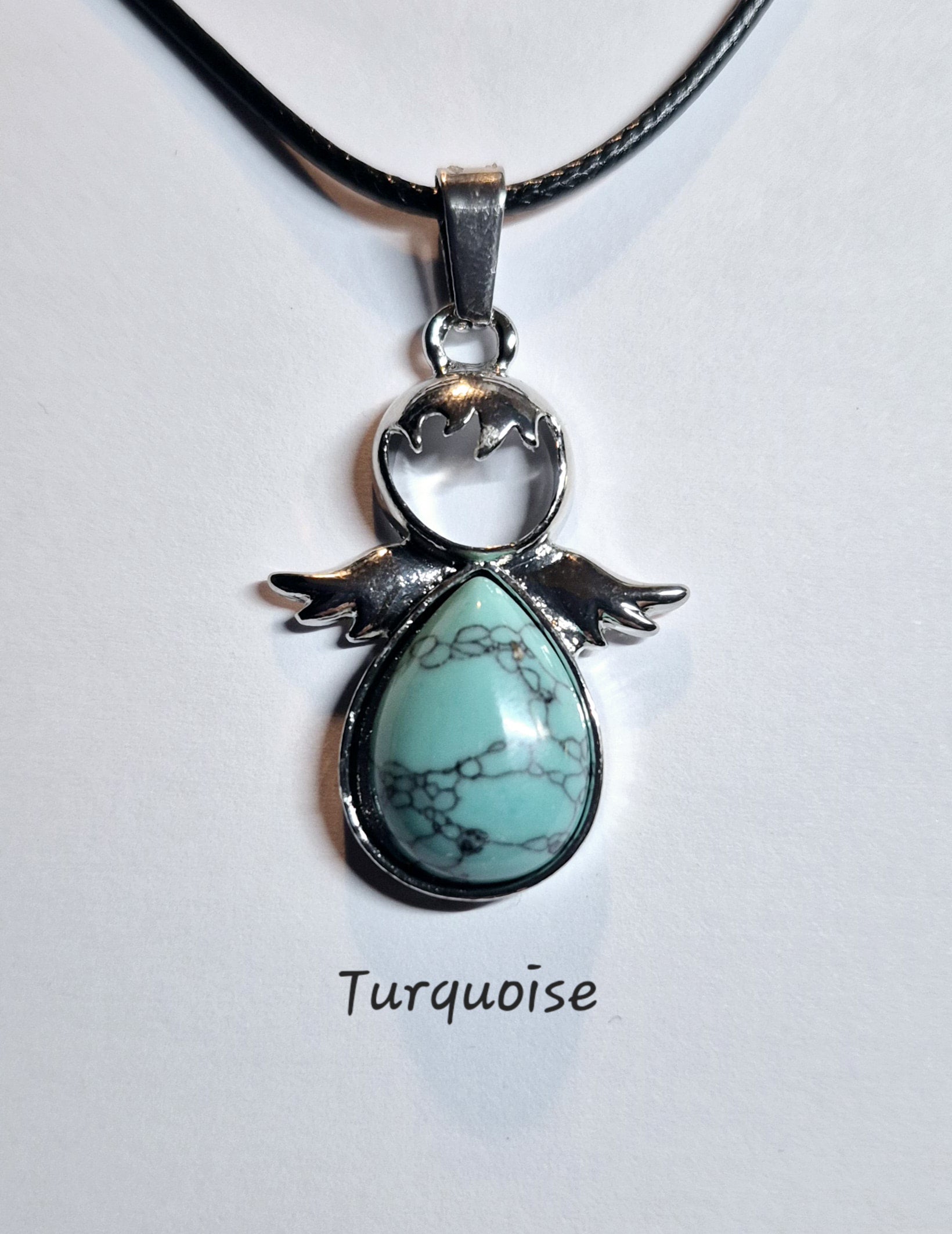 Gemstone Angel Pendant Necklaces