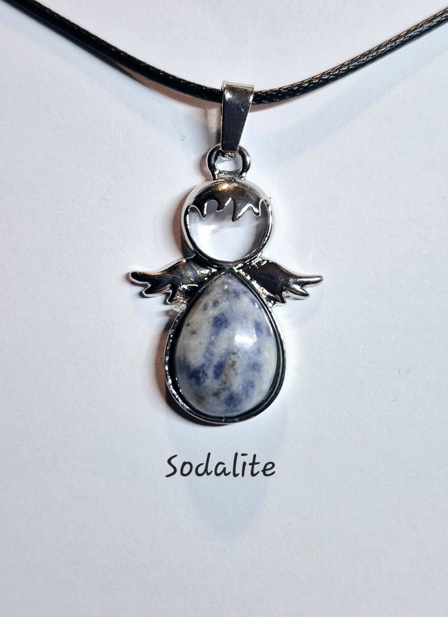 Gemstone Angel Pendant Necklaces