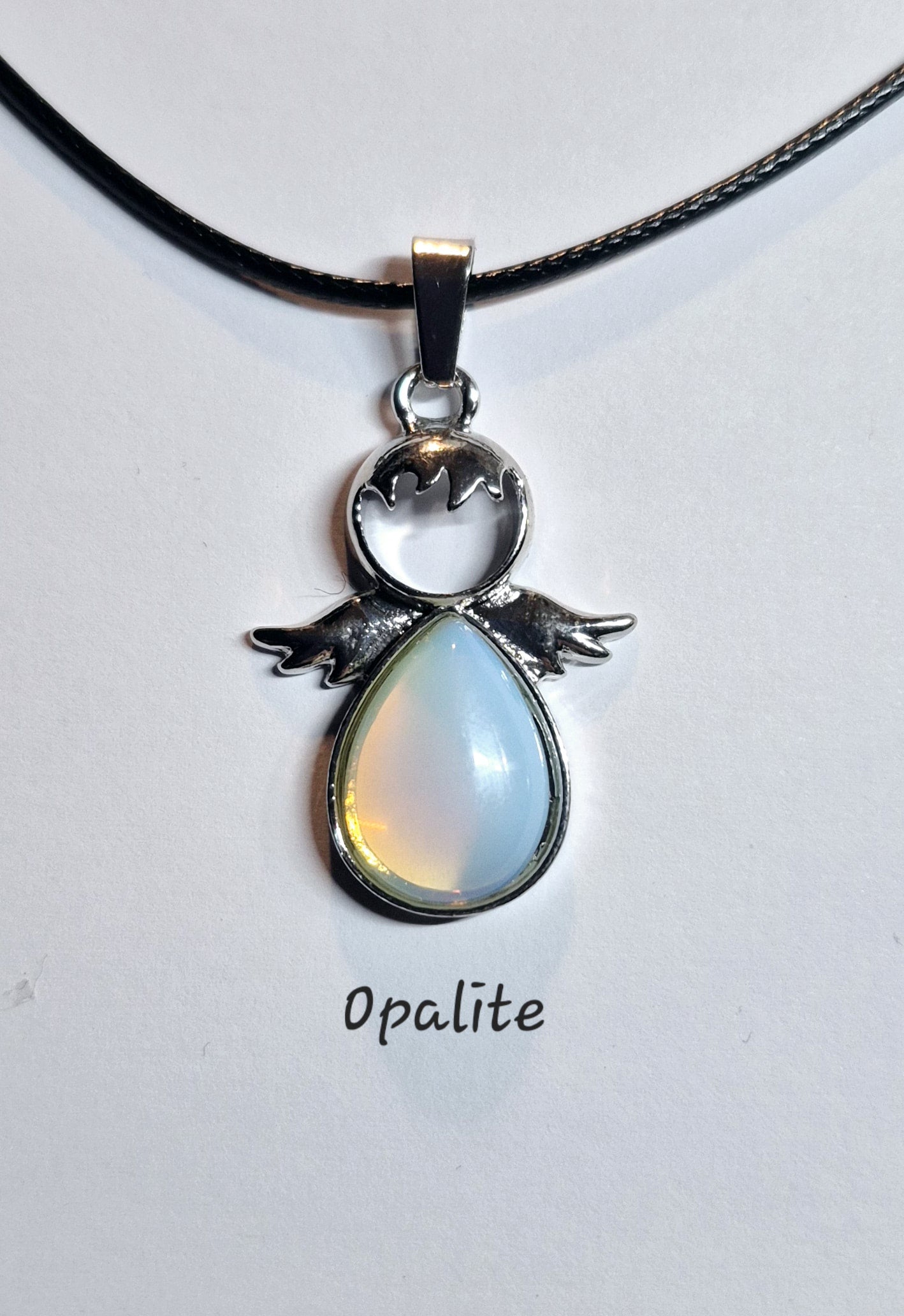 Gemstone Angel Pendant Necklaces