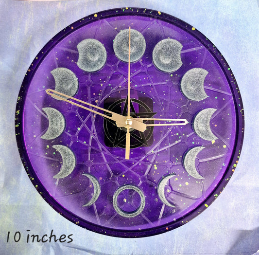 Moon Phases Resin Clock