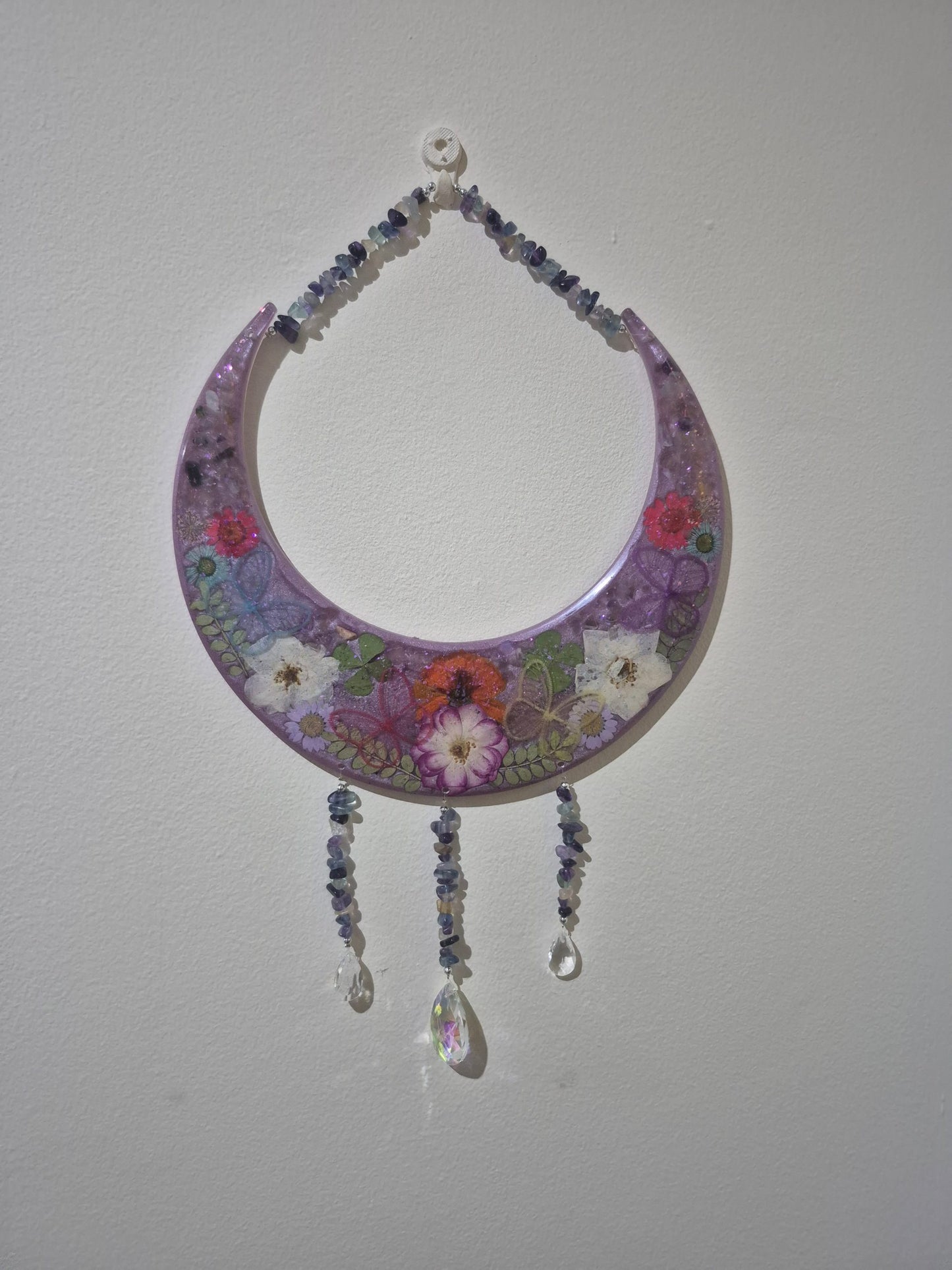 Fluorite Crescent Moon Hanging Decoration