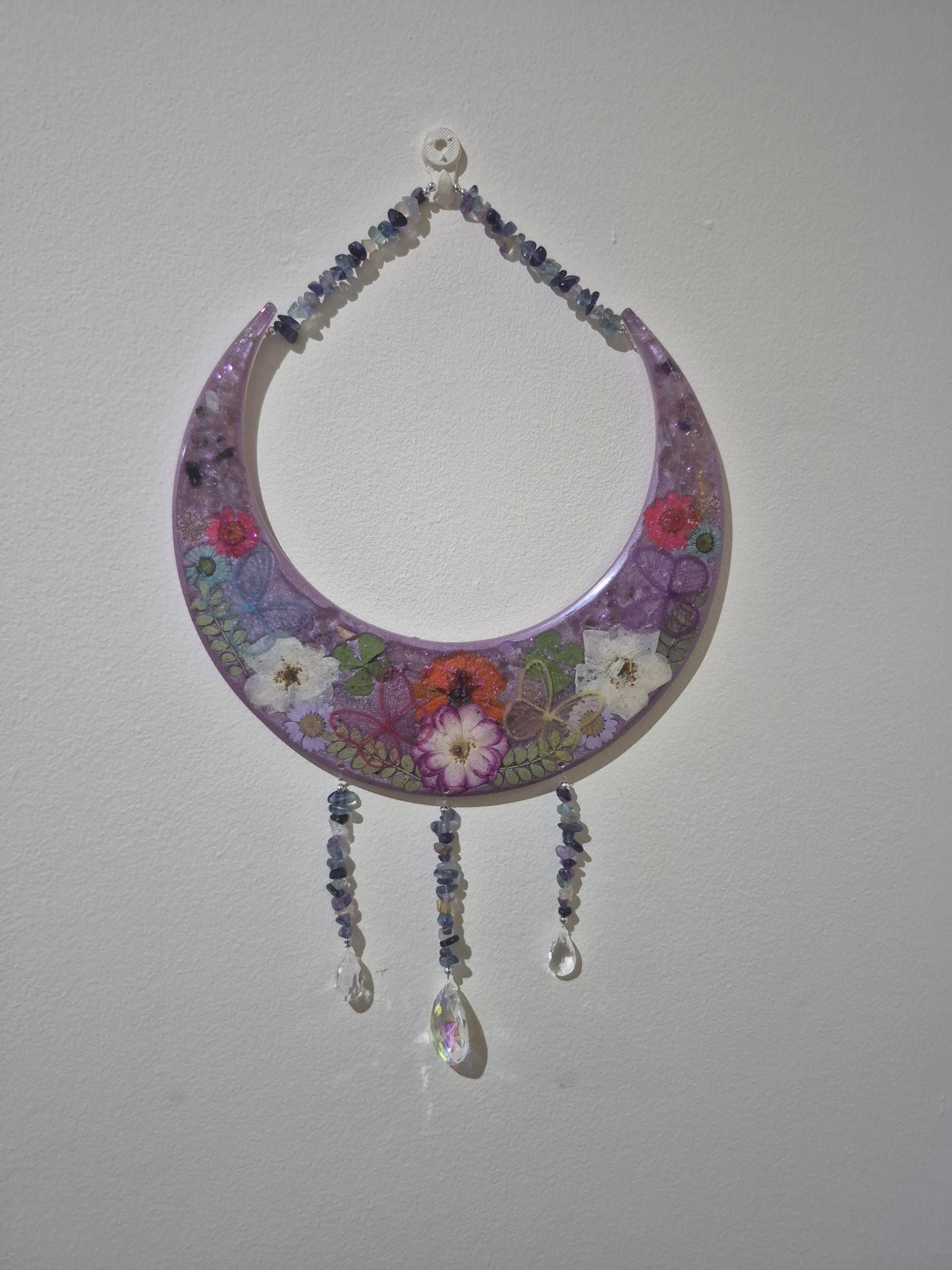 Fluorite Crescent Moon Hanging Decoration