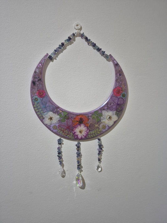 Fluorite Crescent Moon Hanging Decoration