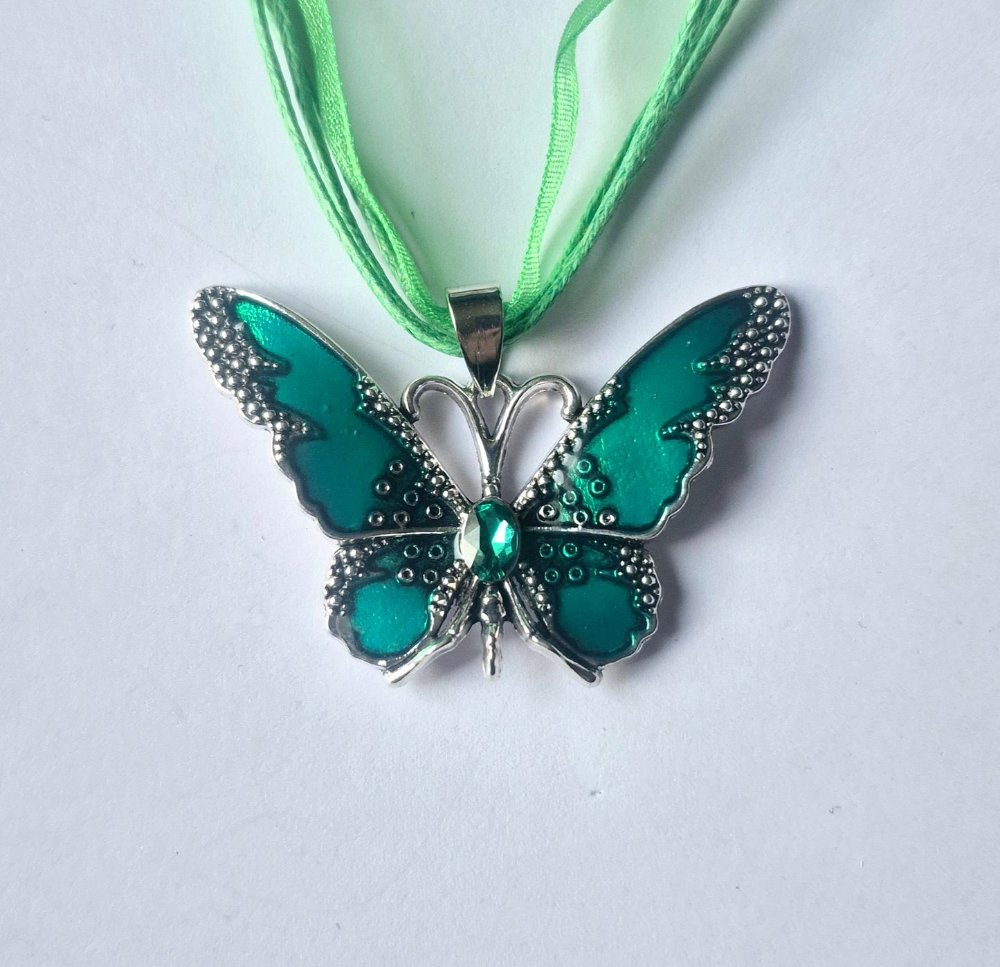 Ribbon and Cord Butterfly Necklaces