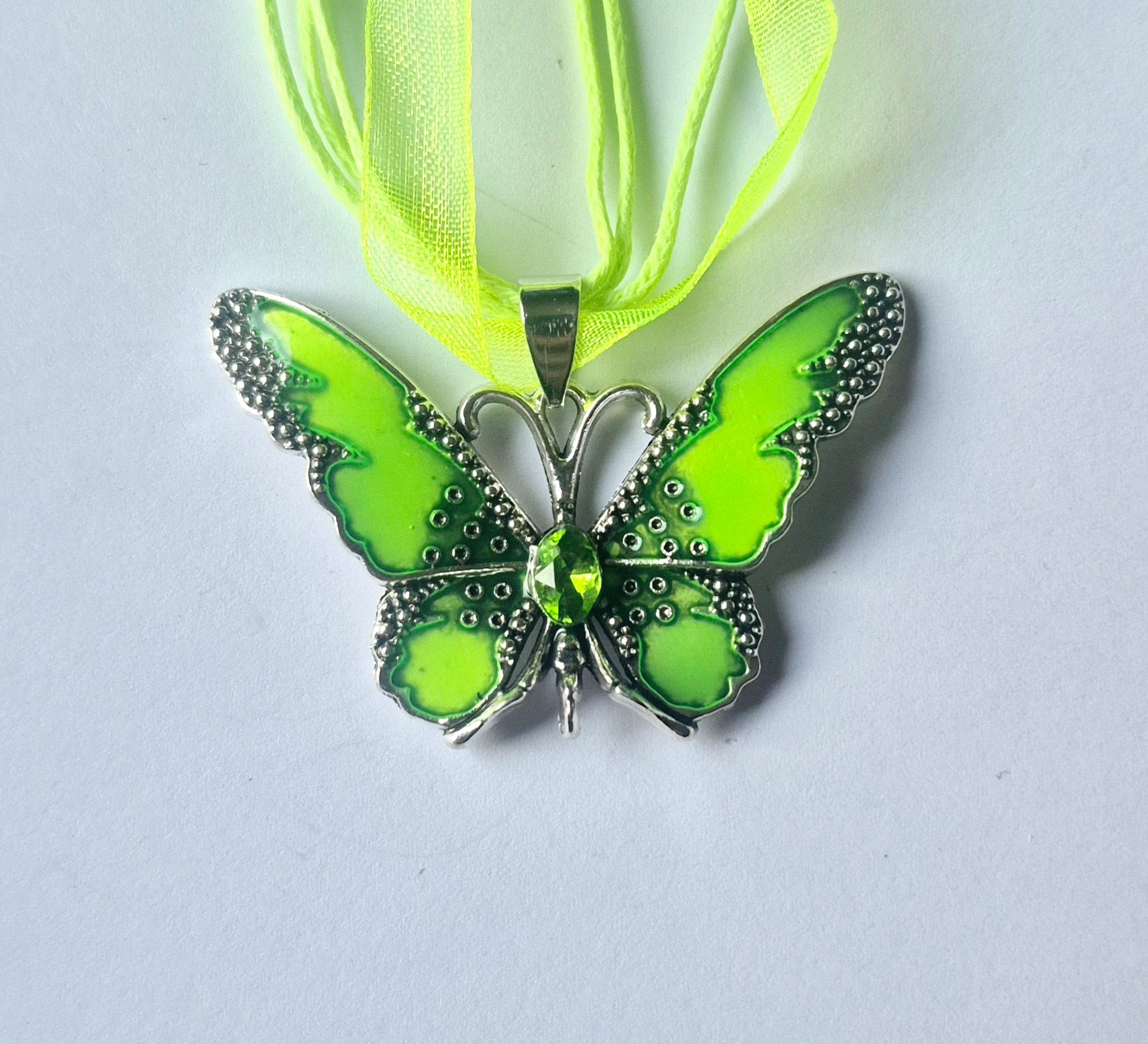 Ribbon and Cord Butterfly Necklaces