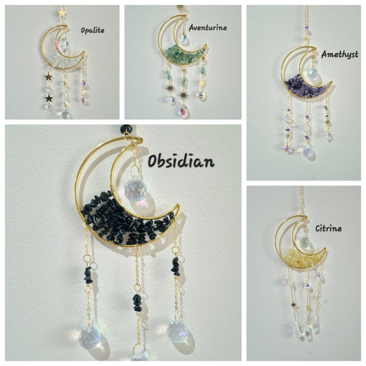 Gemstone Moon Suncatchers