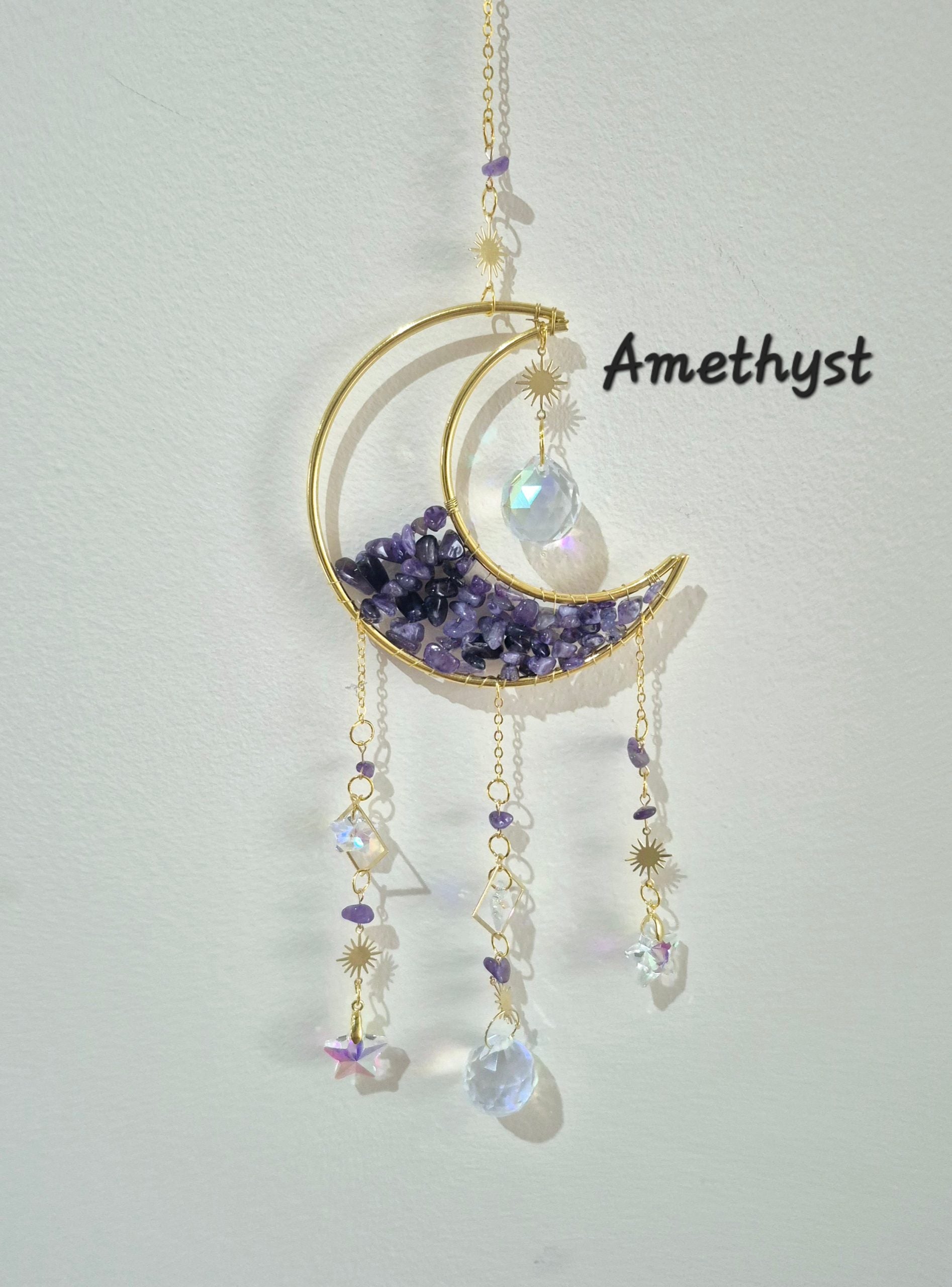 Gemstone Moon Suncatchers