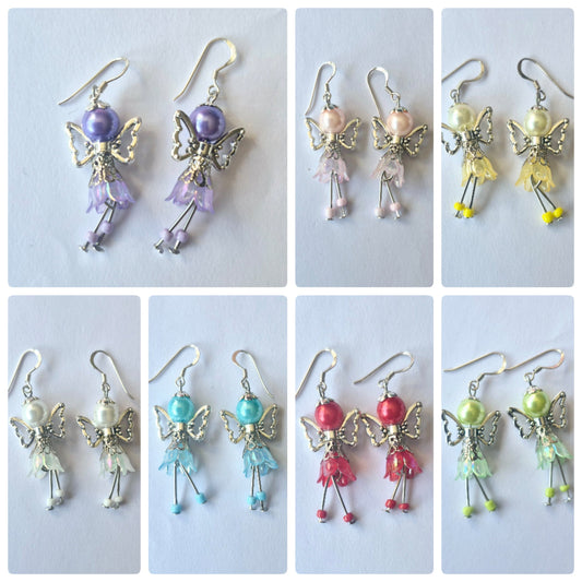 Beaded Flower Fairy Earrings