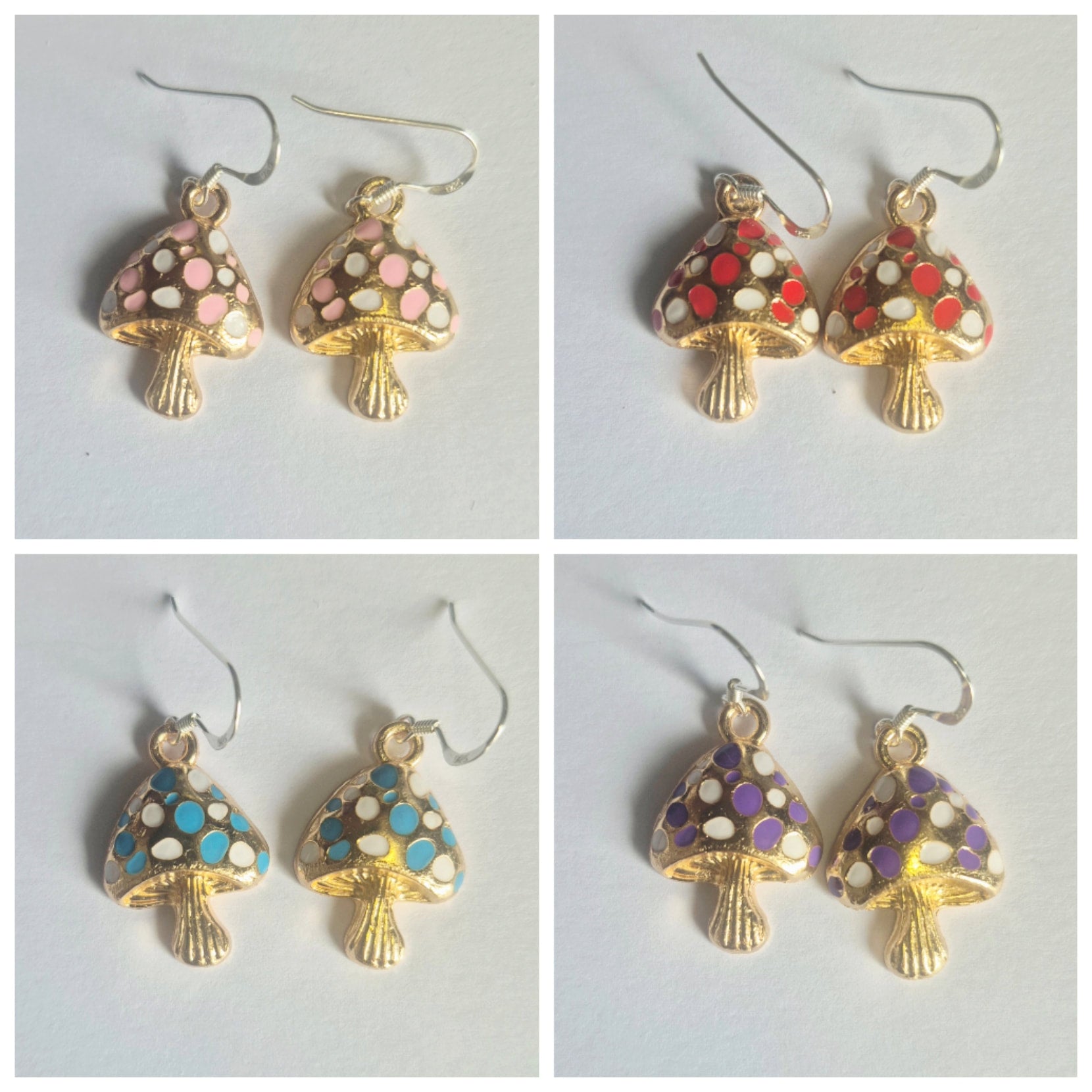 Enamel Mushroom Earrings