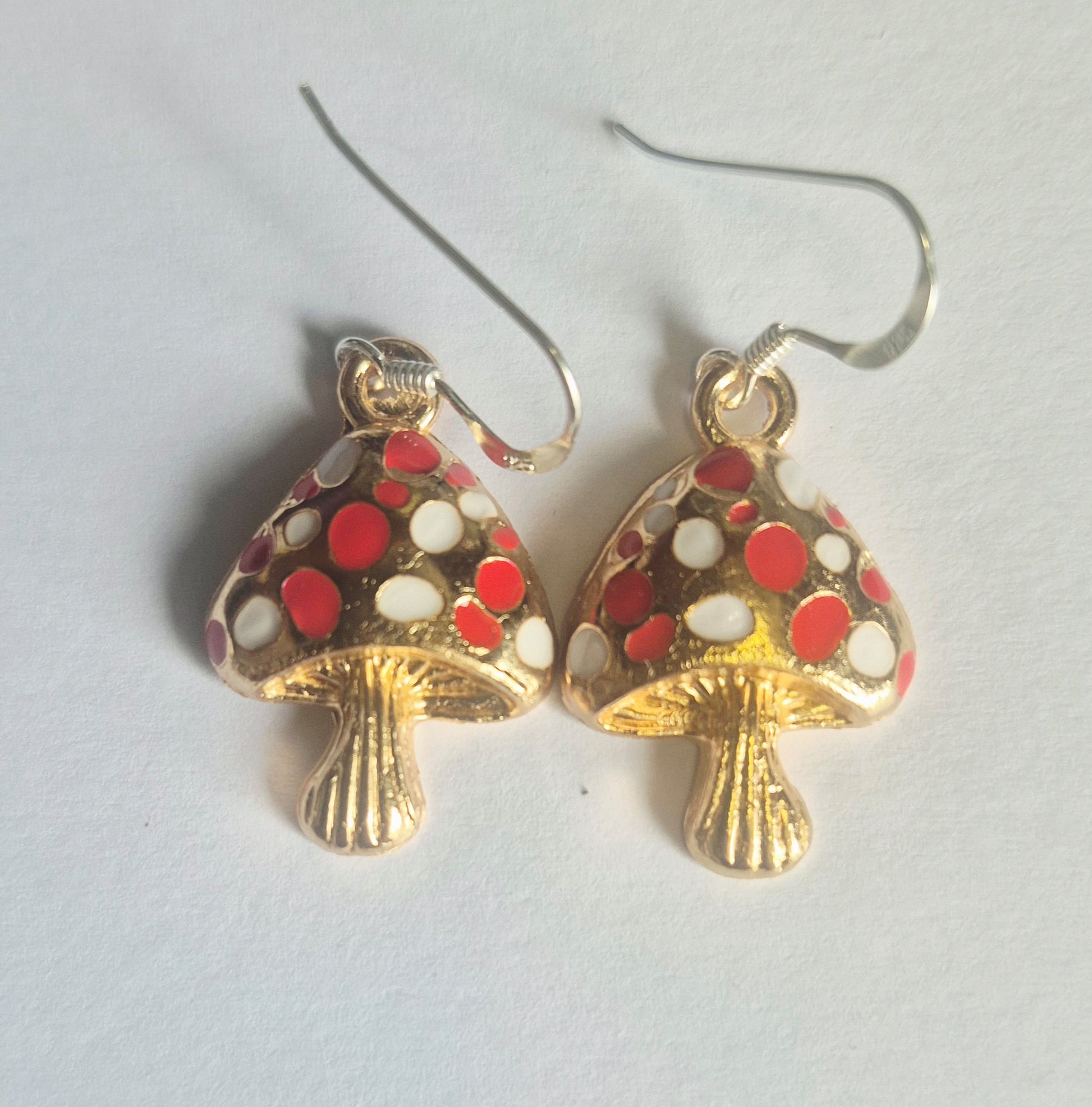 Enamel Mushroom Earrings